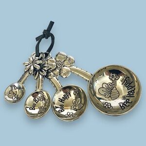 Ganz Measuring Spoon Set Bee Happy Bumble Bees Floral Flowers